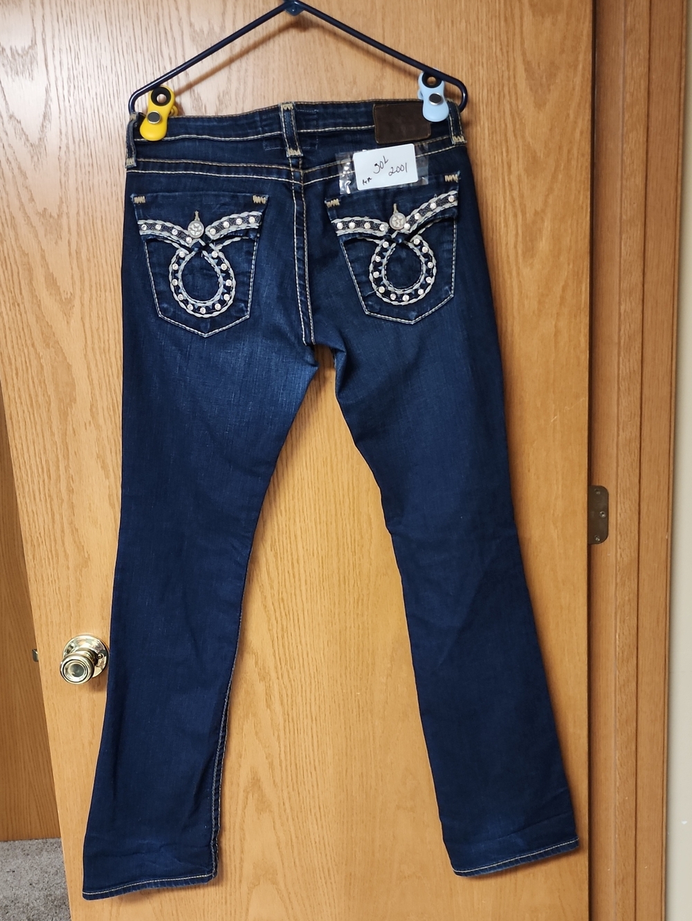 Big star Dark Blue Bootcut Jeans with Embellished Back Pockets 30L number 2001
